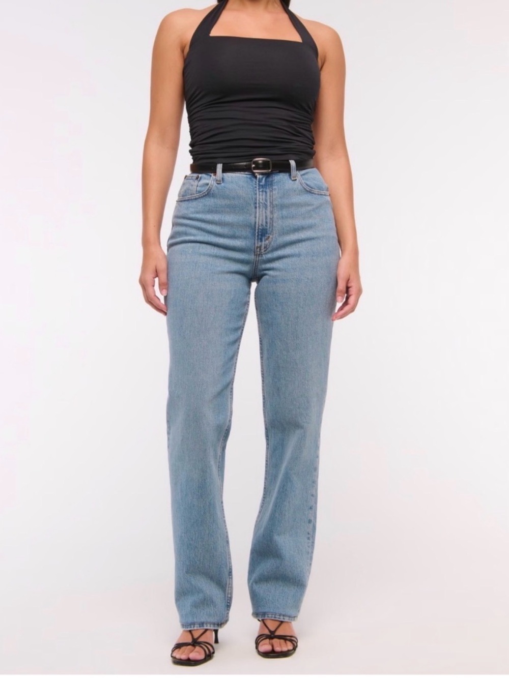 Abercrombie Curve Love 90s Straight Ultra High Rise Jeans 27 Light Wash